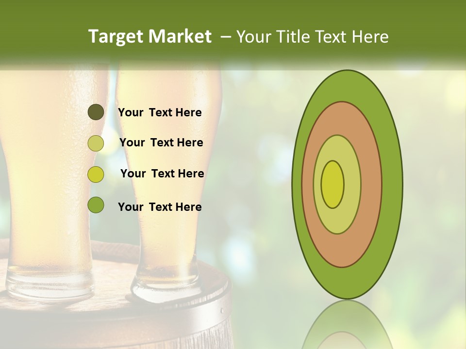 Two Glasses Of Beer Sitting On Top Of A Barrel PowerPoint Template