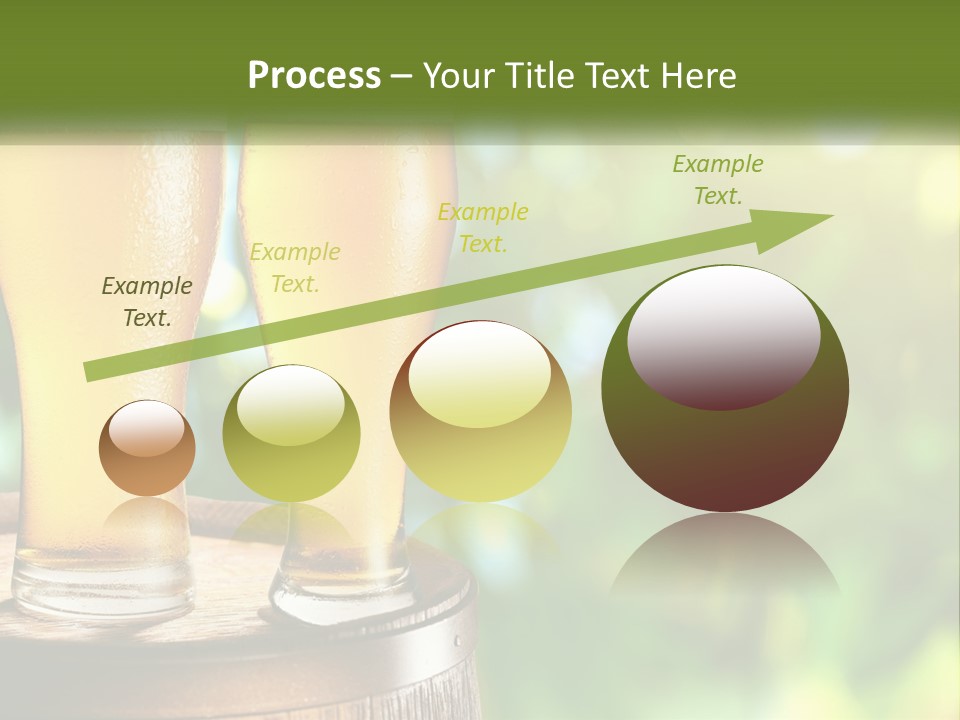 Two Glasses Of Beer Sitting On Top Of A Barrel PowerPoint Template