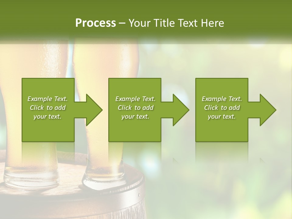 Two Glasses Of Beer Sitting On Top Of A Barrel PowerPoint Template