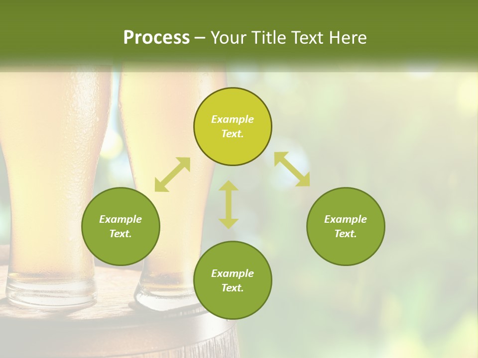 Two Glasses Of Beer Sitting On Top Of A Barrel PowerPoint Template
