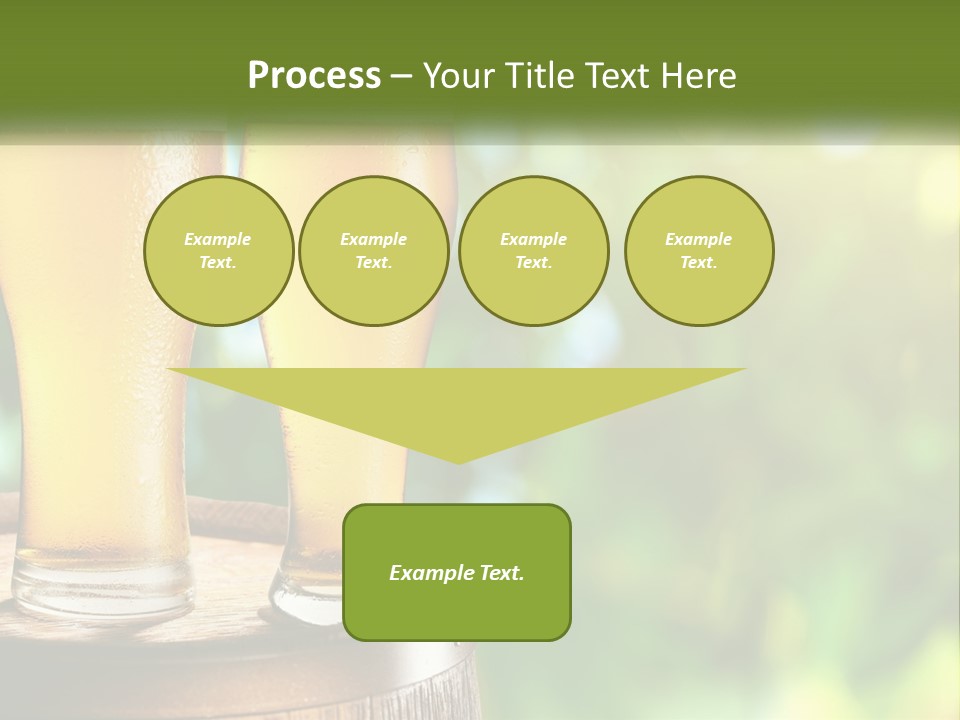 Two Glasses Of Beer Sitting On Top Of A Barrel PowerPoint Template