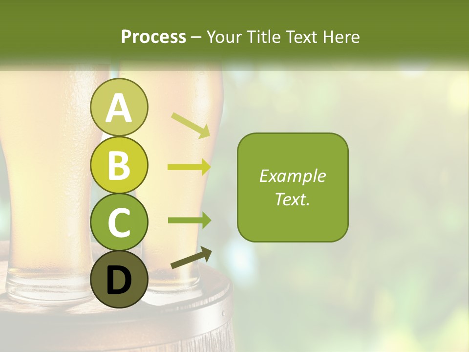 Two Glasses Of Beer Sitting On Top Of A Barrel PowerPoint Template