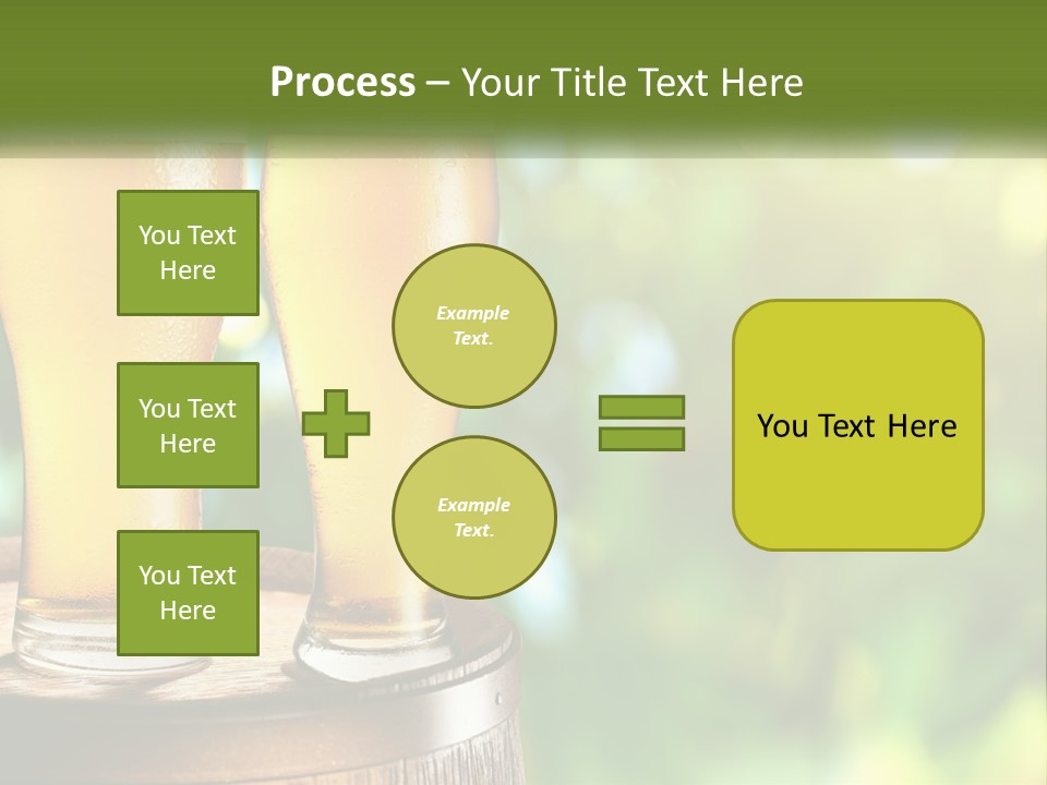 Two Glasses Of Beer Sitting On Top Of A Barrel PowerPoint Template