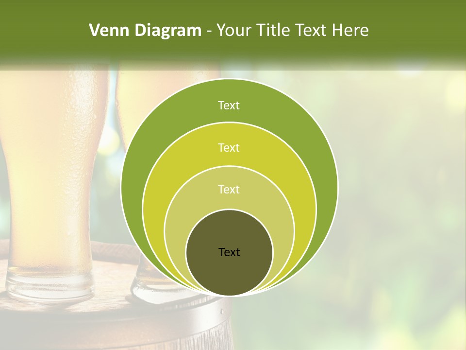 Two Glasses Of Beer Sitting On Top Of A Barrel PowerPoint Template