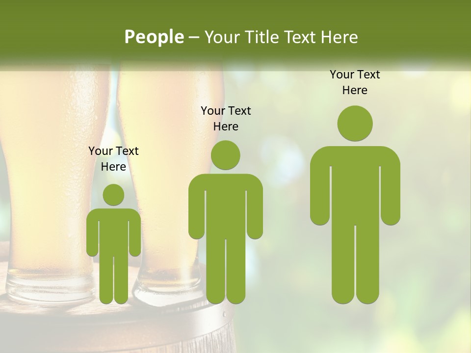 Two Glasses Of Beer Sitting On Top Of A Barrel PowerPoint Template