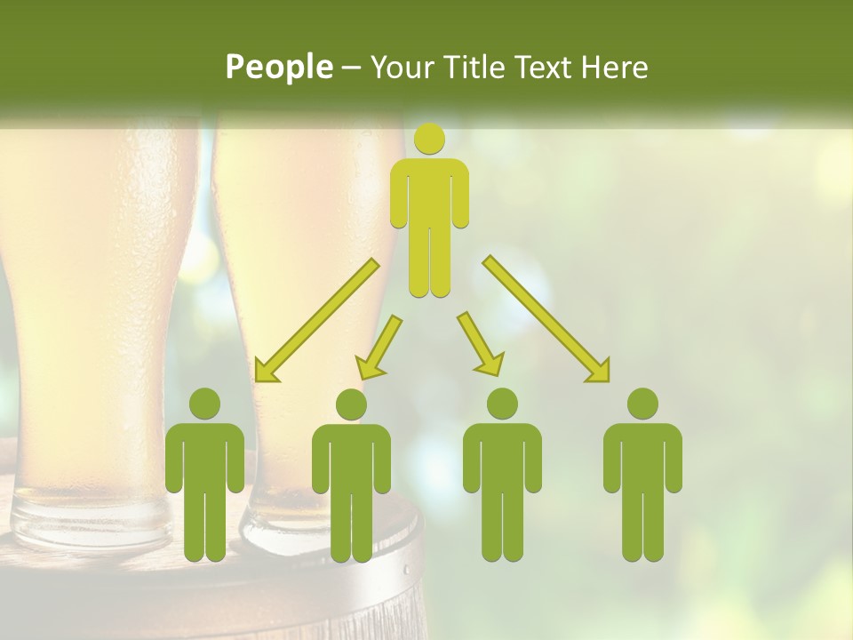 Two Glasses Of Beer Sitting On Top Of A Barrel PowerPoint Template
