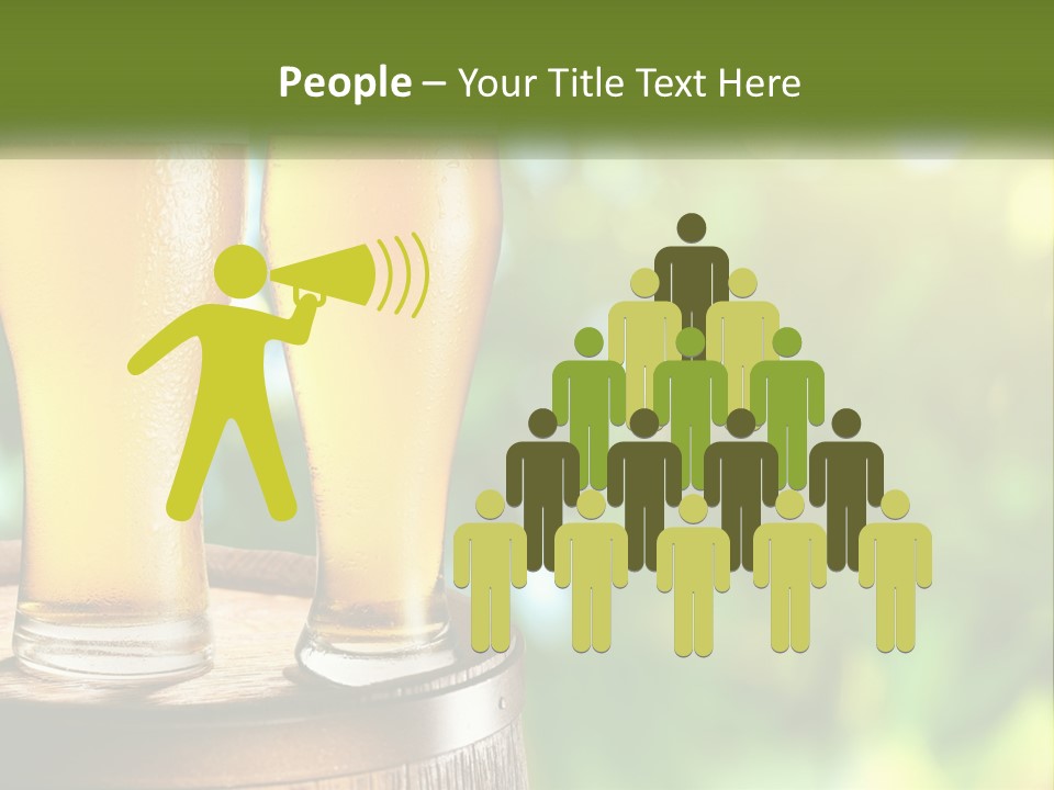 Two Glasses Of Beer Sitting On Top Of A Barrel PowerPoint Template
