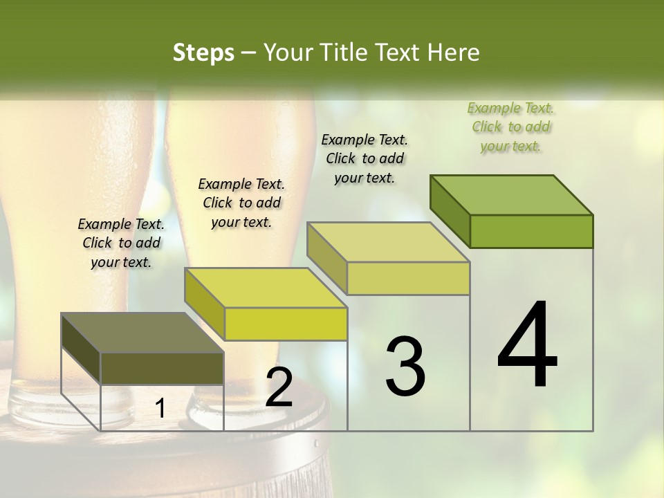 Two Glasses Of Beer Sitting On Top Of A Barrel PowerPoint Template