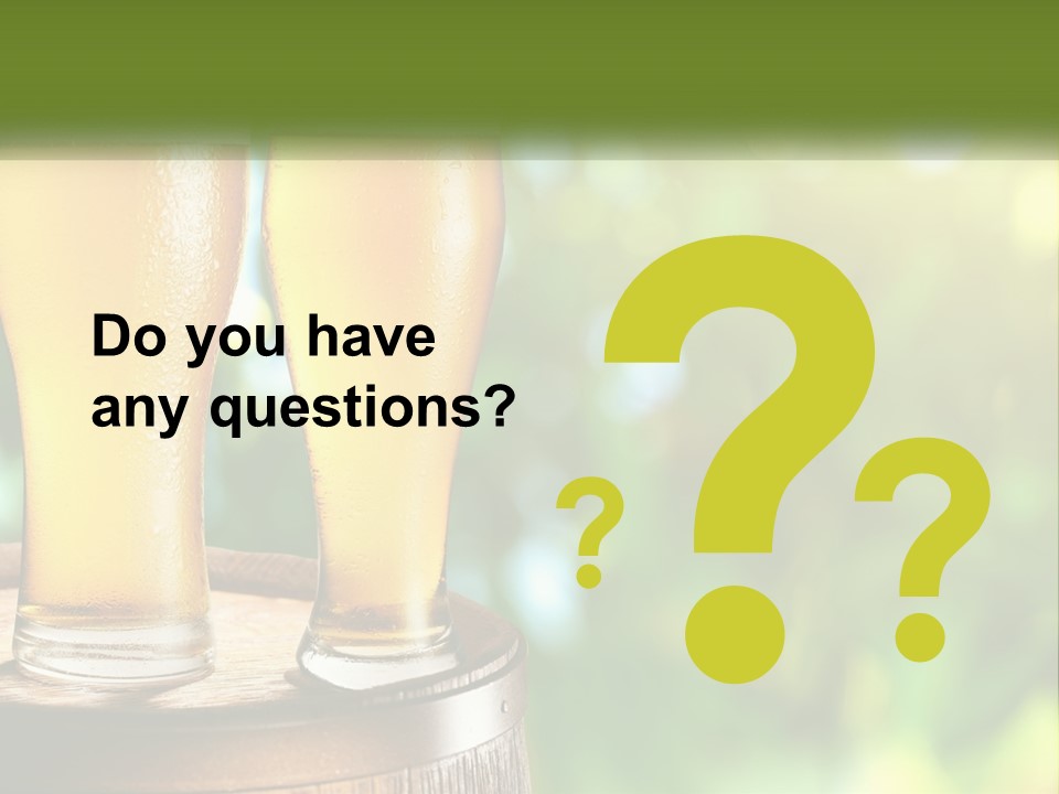 Two Glasses Of Beer Sitting On Top Of A Barrel PowerPoint Template