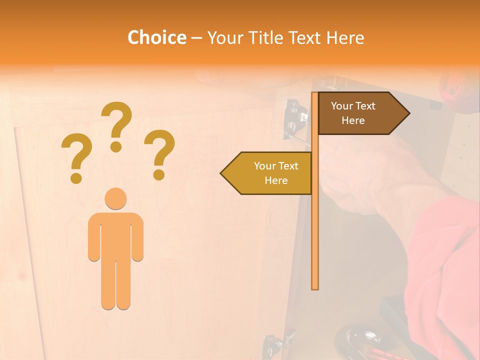 A Person Opening A Cabinet With A Wrench PowerPoint Template