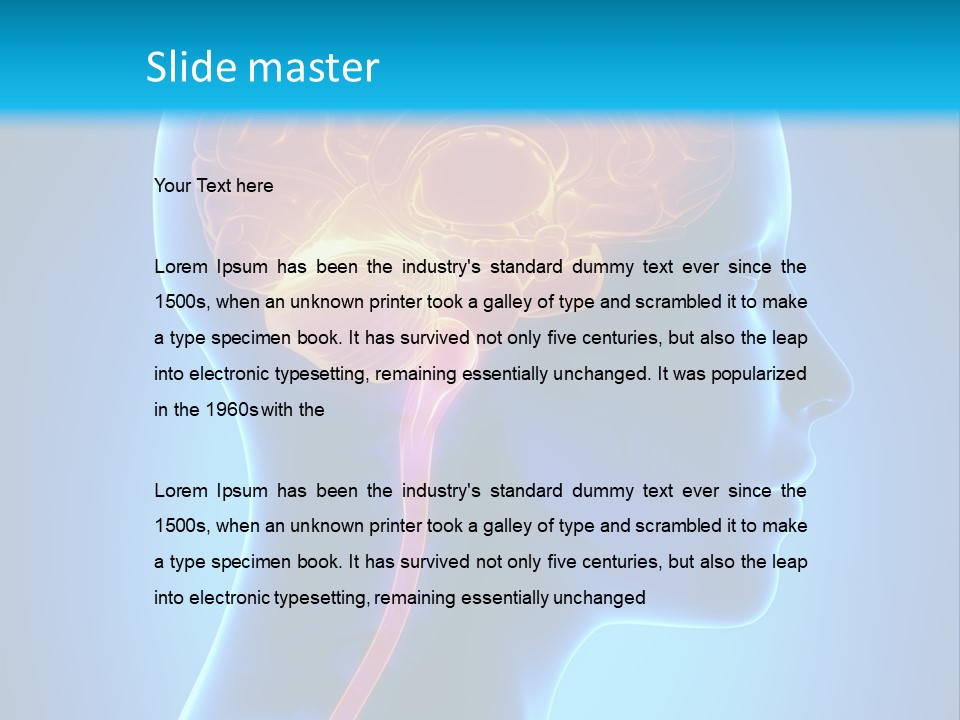 A Human Head With A Brain In The Middle Of It PowerPoint Template