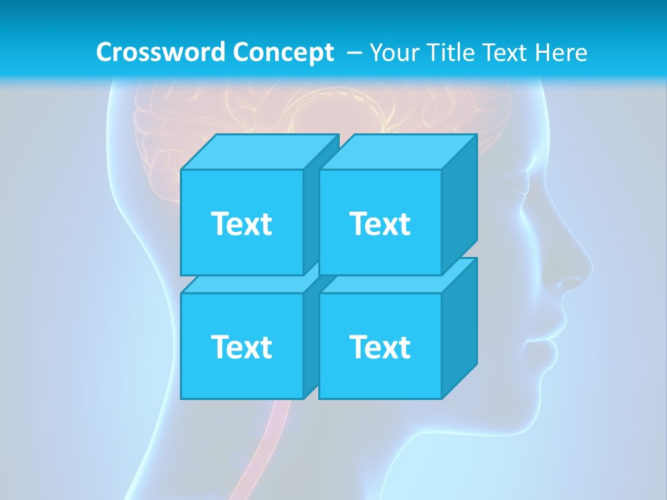 A Human Head With A Brain In The Middle Of It PowerPoint Template