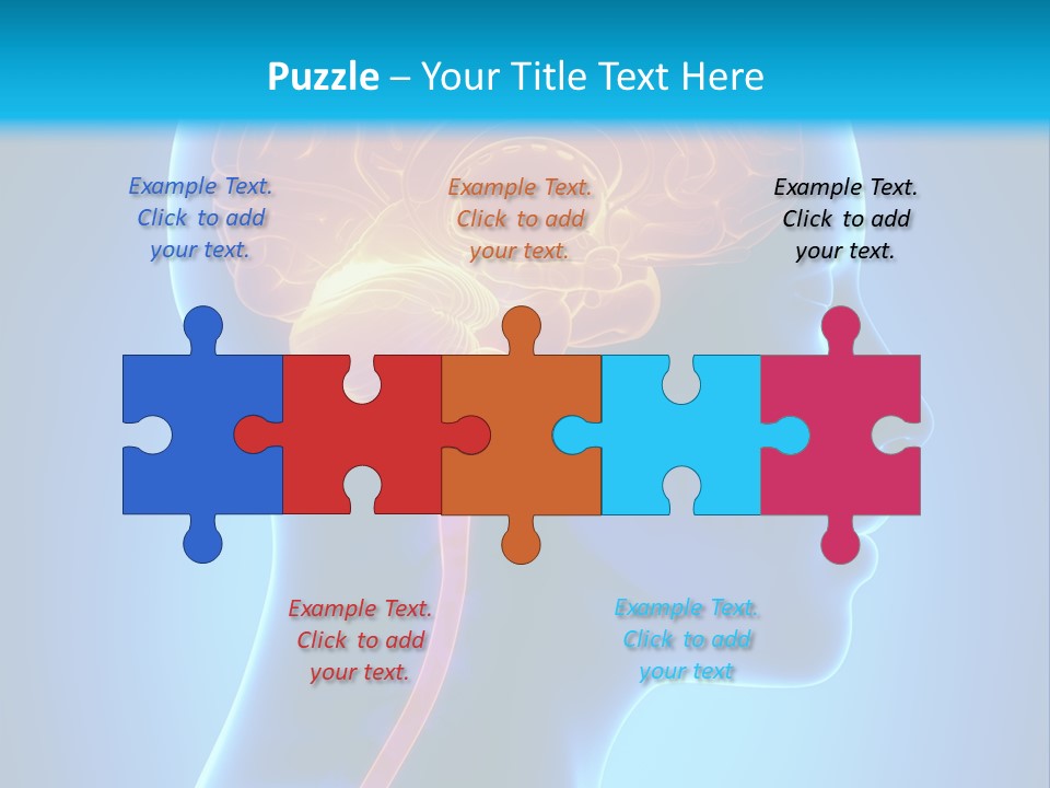 A Human Head With A Brain In The Middle Of It PowerPoint Template