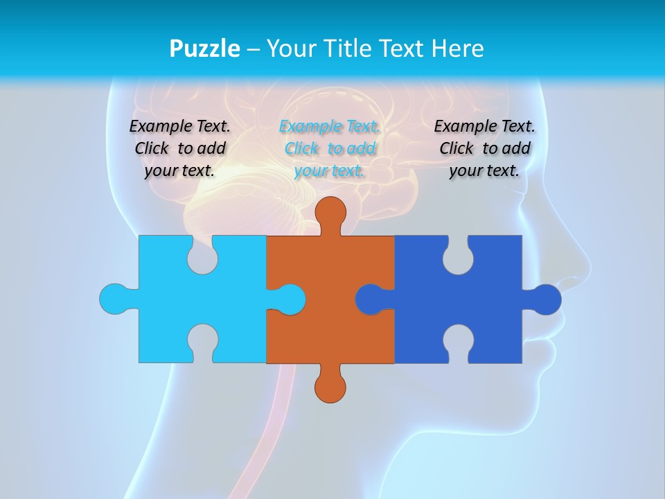 A Human Head With A Brain In The Middle Of It PowerPoint Template