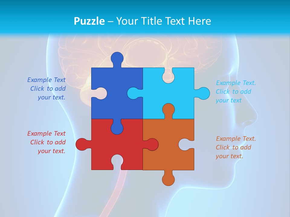 A Human Head With A Brain In The Middle Of It PowerPoint Template