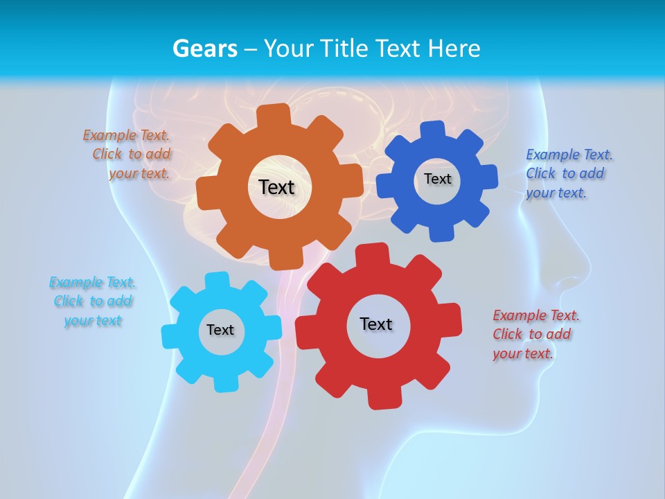 A Human Head With A Brain In The Middle Of It PowerPoint Template
