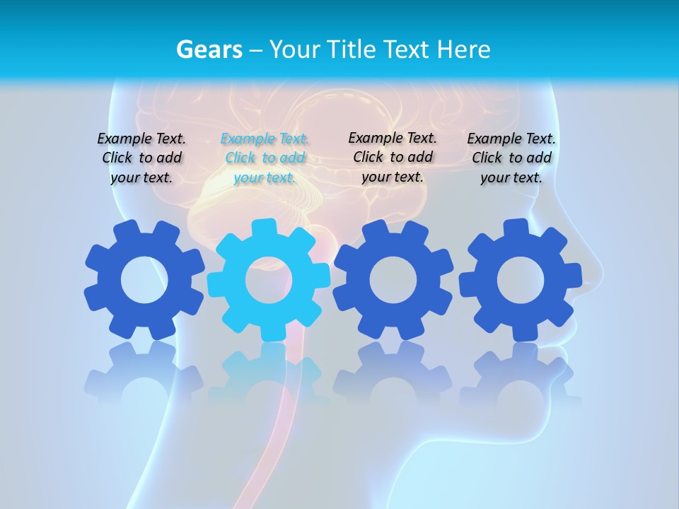 A Human Head With A Brain In The Middle Of It PowerPoint Template