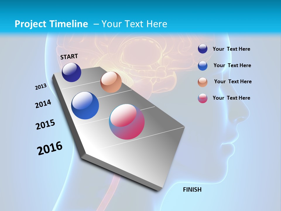 A Human Head With A Brain In The Middle Of It PowerPoint Template