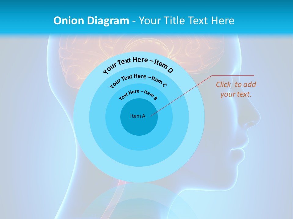 A Human Head With A Brain In The Middle Of It PowerPoint Template