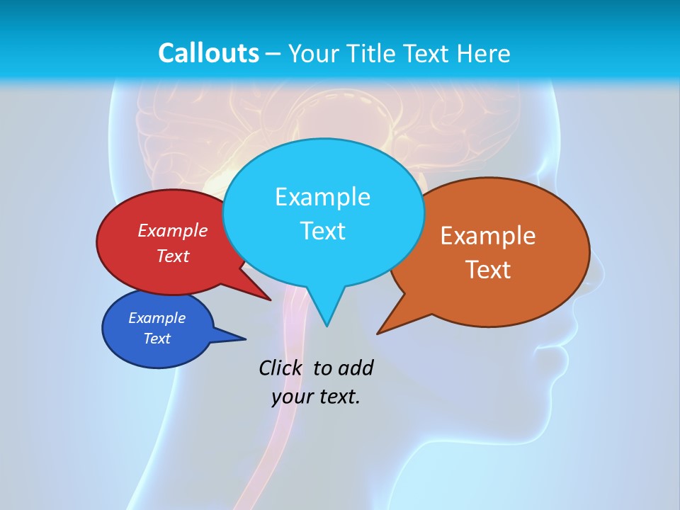 A Human Head With A Brain In The Middle Of It PowerPoint Template