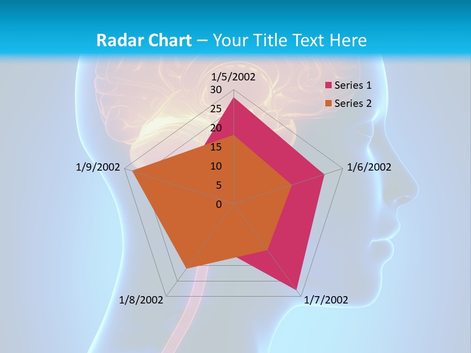 A Human Head With A Brain In The Middle Of It PowerPoint Template