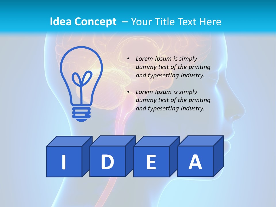 A Human Head With A Brain In The Middle Of It PowerPoint Template