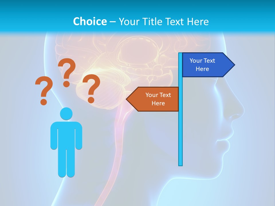 A Human Head With A Brain In The Middle Of It PowerPoint Template