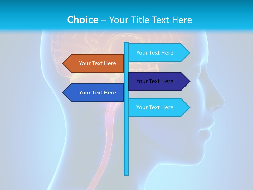 A Human Head With A Brain In The Middle Of It PowerPoint Template