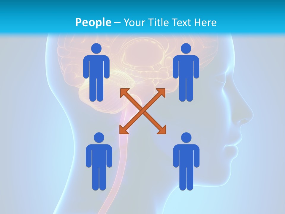 A Human Head With A Brain In The Middle Of It PowerPoint Template