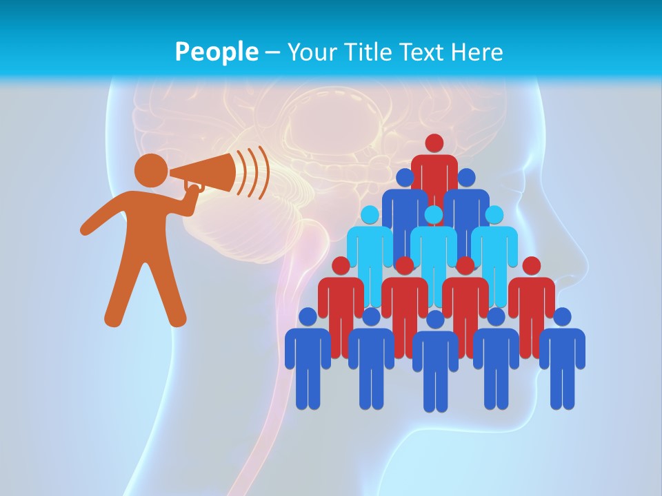 A Human Head With A Brain In The Middle Of It PowerPoint Template