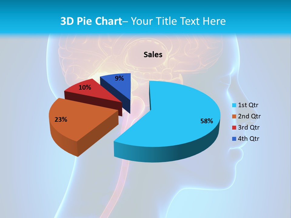 A Human Head With A Brain In The Middle Of It PowerPoint Template