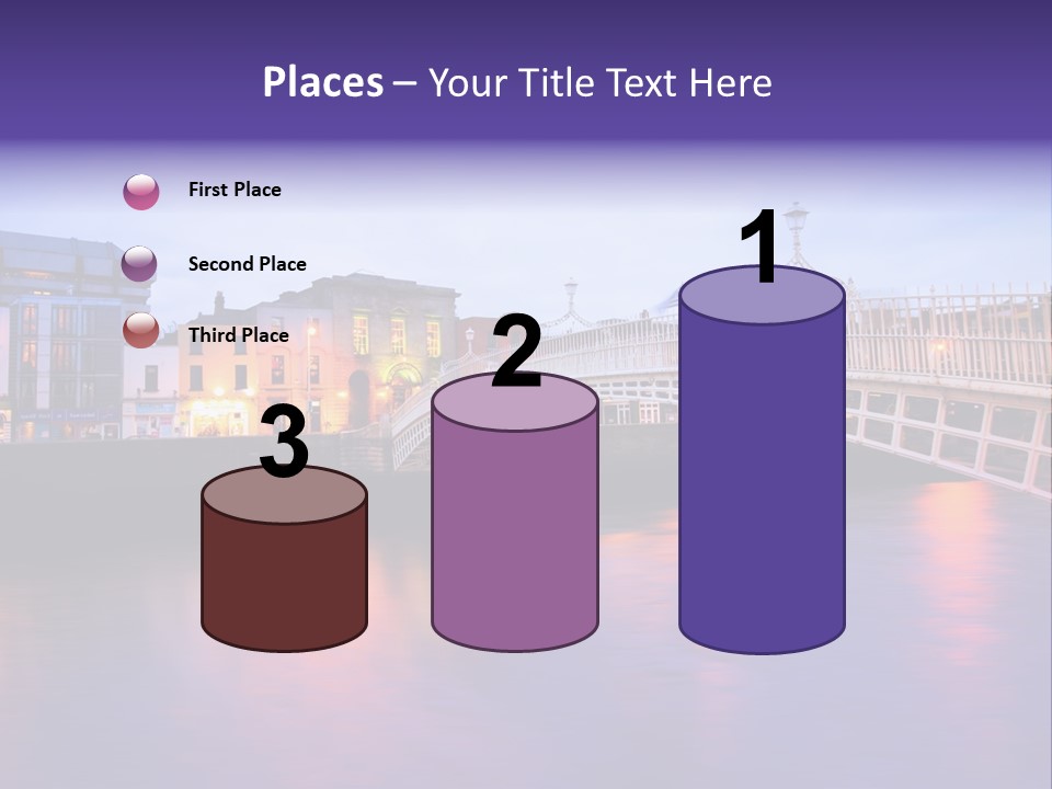 A Bridge Over A Body Of Water With Buildings In The Background PowerPoint Template