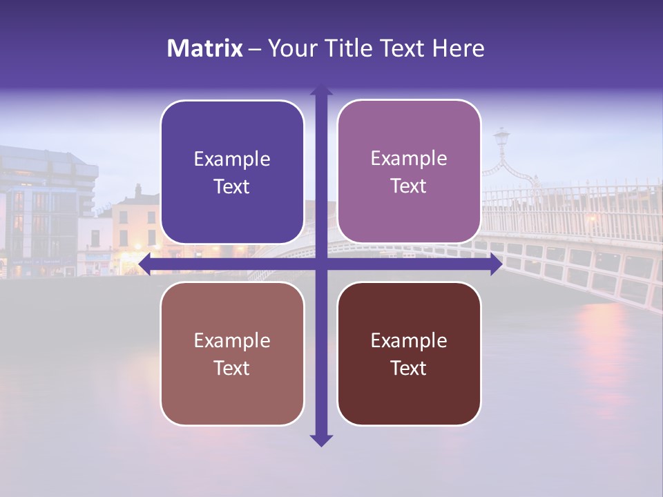 A Bridge Over A Body Of Water With Buildings In The Background PowerPoint Template