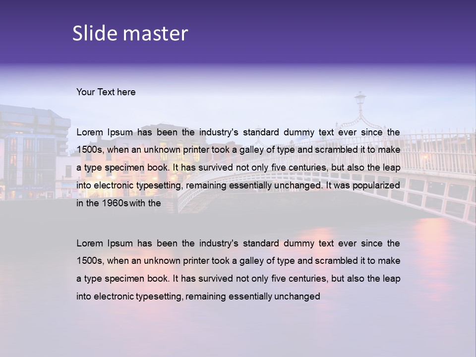 A Bridge Over A Body Of Water With Buildings In The Background PowerPoint Template