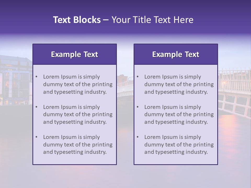 A Bridge Over A Body Of Water With Buildings In The Background PowerPoint Template