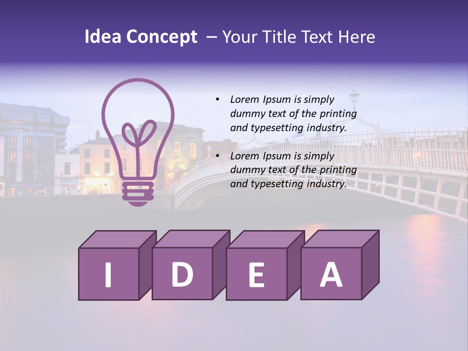 A Bridge Over A Body Of Water With Buildings In The Background PowerPoint Template