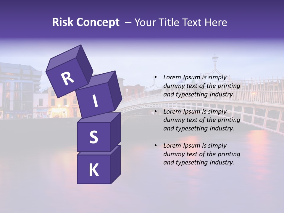 A Bridge Over A Body Of Water With Buildings In The Background PowerPoint Template