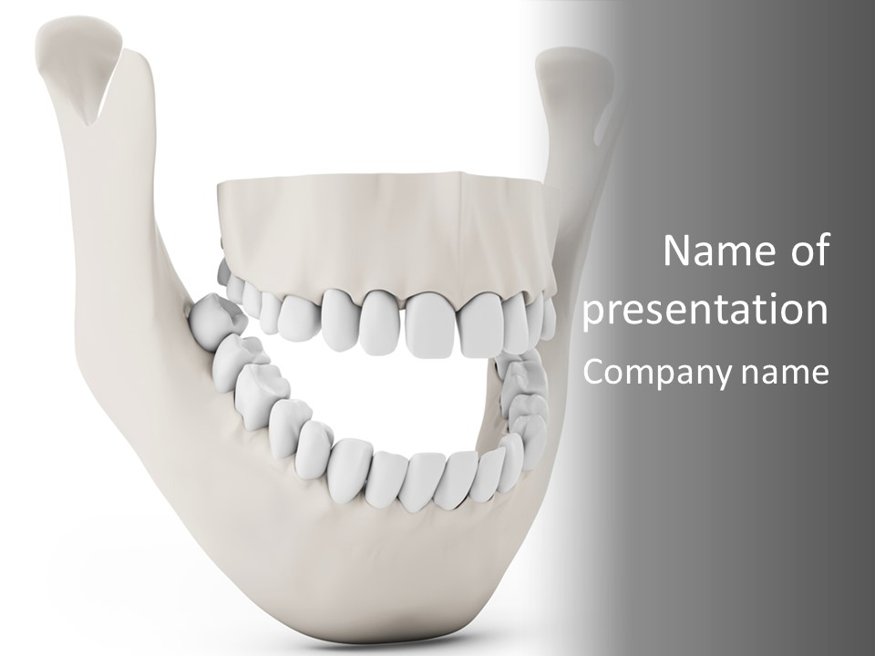 A Teeth Model With A Smile On It's Face PowerPoint Template