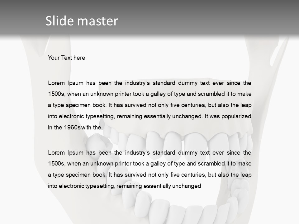 A Teeth Model With A Smile On It's Face PowerPoint Template