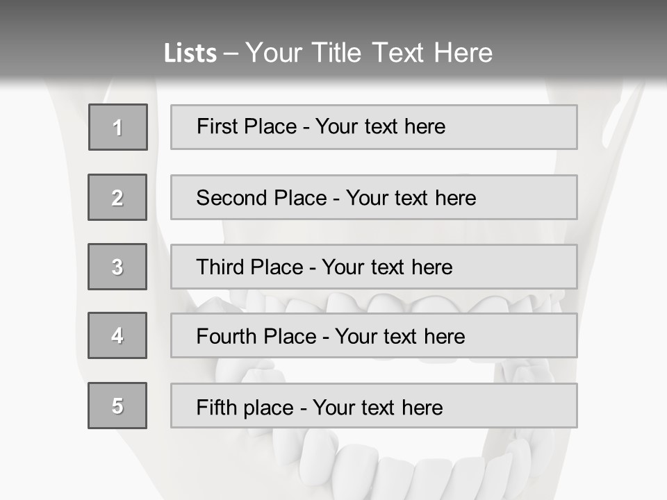A Teeth Model With A Smile On It's Face PowerPoint Template