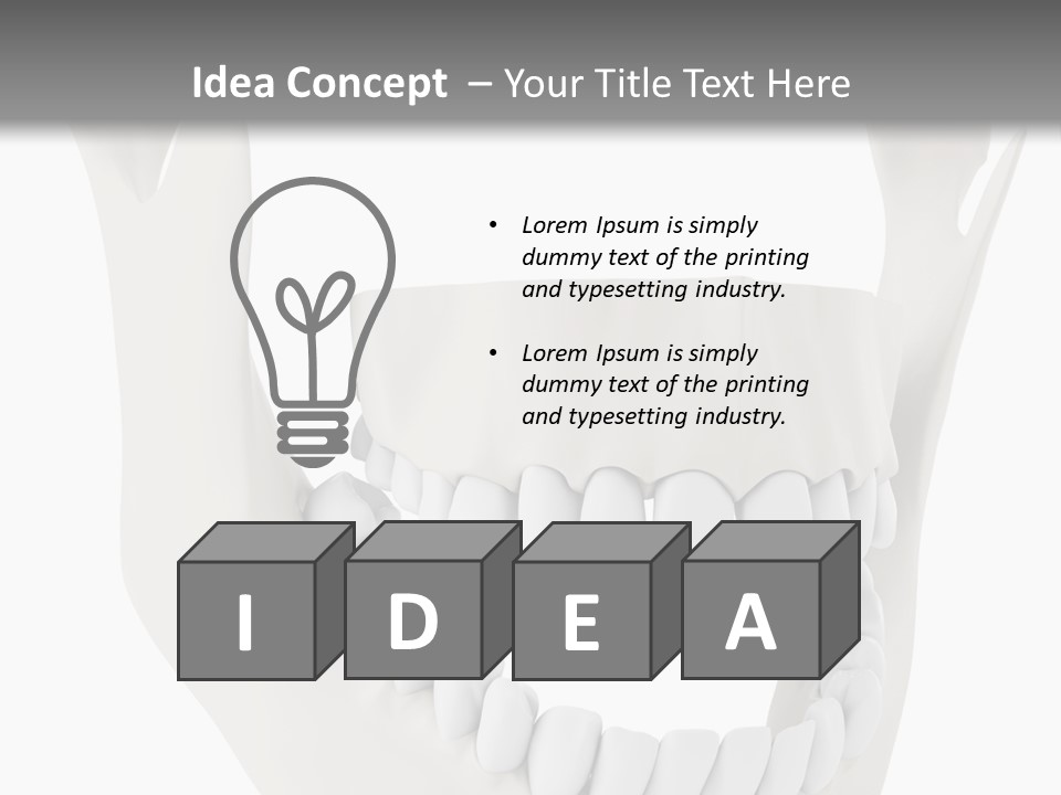 A Teeth Model With A Smile On It's Face PowerPoint Template