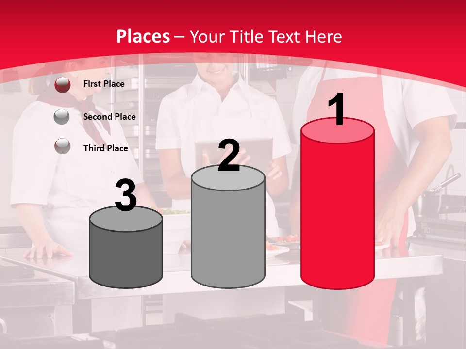 A Group Of People In A Kitchen Preparing Food PowerPoint Template