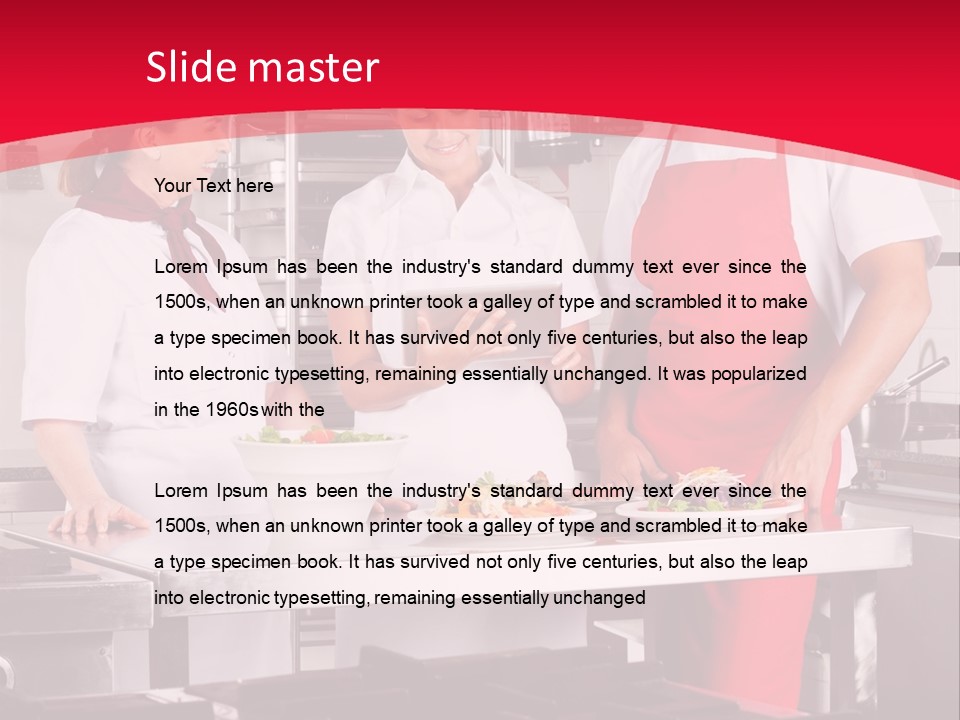 A Group Of People In A Kitchen Preparing Food PowerPoint Template