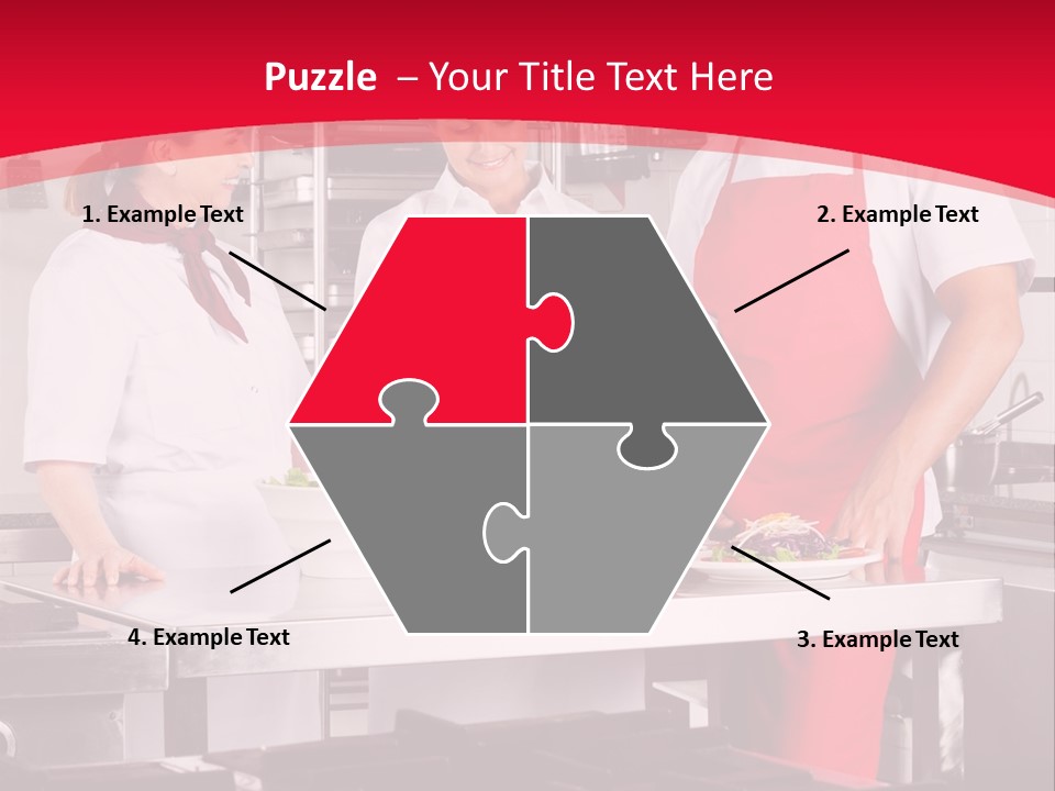 A Group Of People In A Kitchen Preparing Food PowerPoint Template