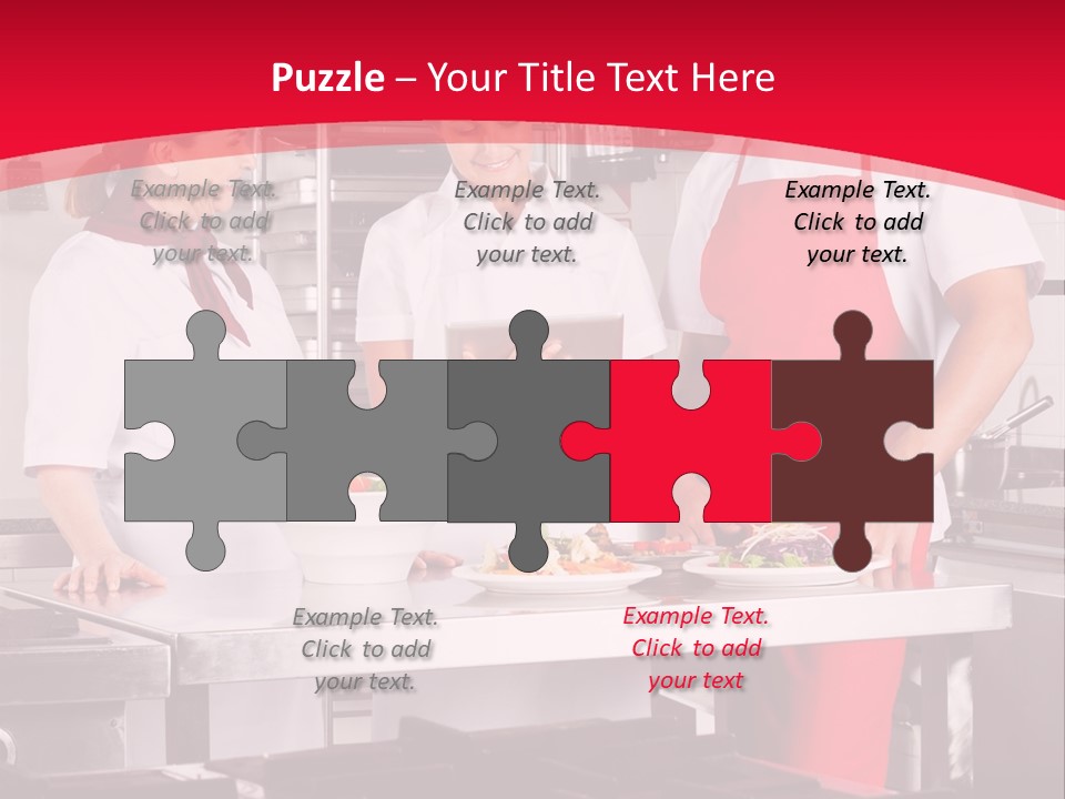 A Group Of People In A Kitchen Preparing Food PowerPoint Template