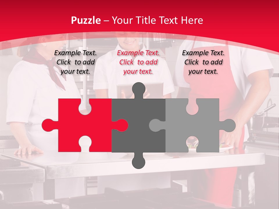 A Group Of People In A Kitchen Preparing Food PowerPoint Template