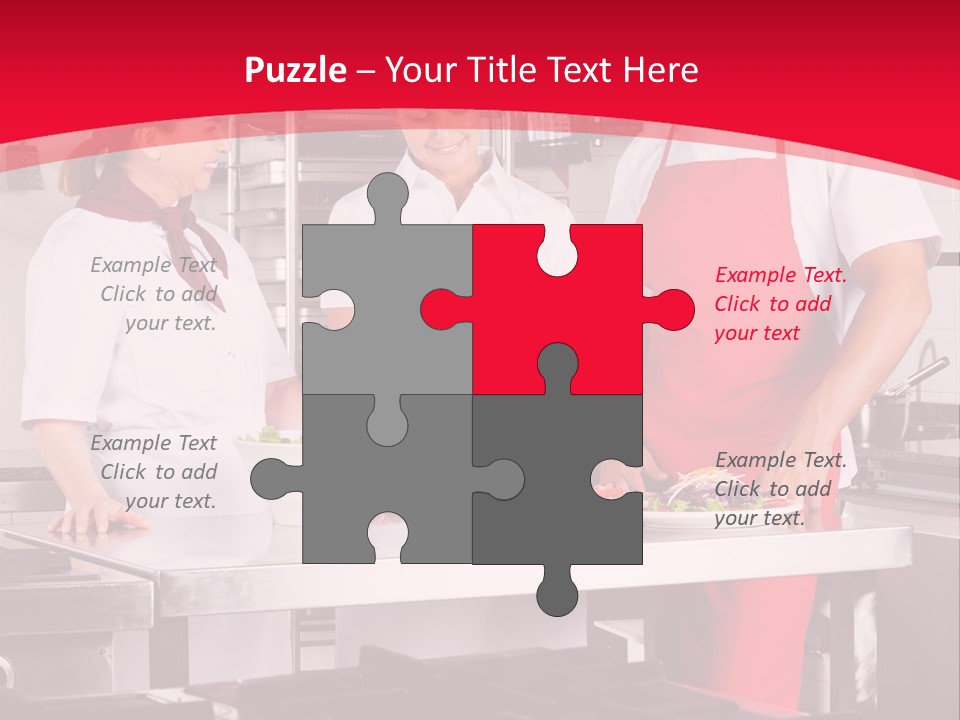 A Group Of People In A Kitchen Preparing Food PowerPoint Template