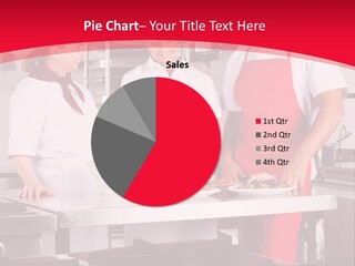 A Group Of People In A Kitchen Preparing Food PowerPoint Template