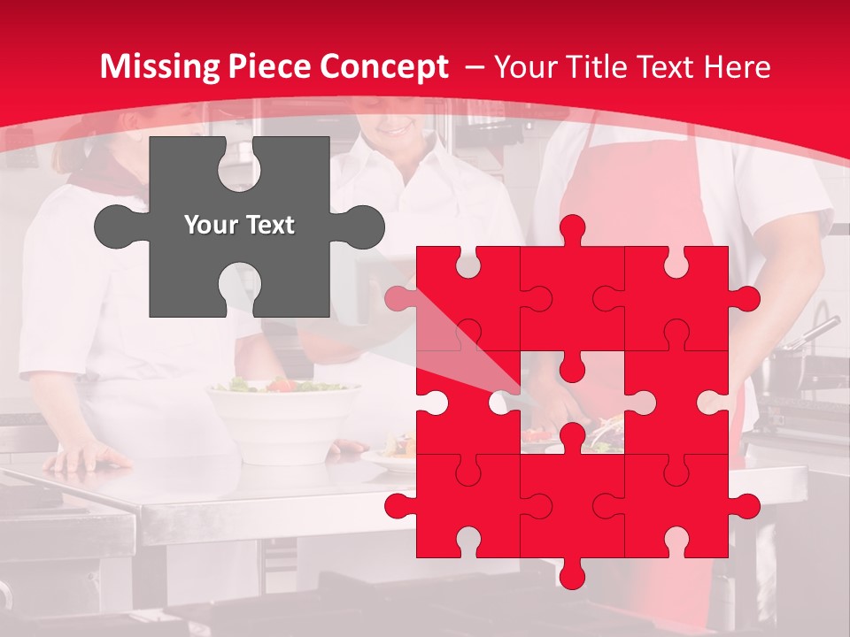 A Group Of People In A Kitchen Preparing Food PowerPoint Template