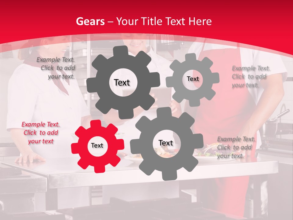 A Group Of People In A Kitchen Preparing Food PowerPoint Template
